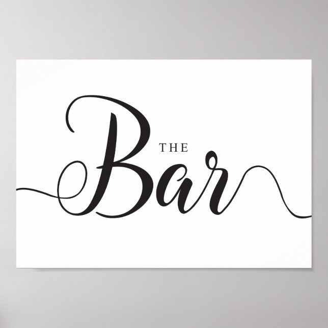 Barskylten. Bröllopsbar utomhus drycker Poster (Framsidan)