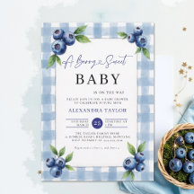 Bärsoet Gingham Blå Farm Chic Bebis Shower
