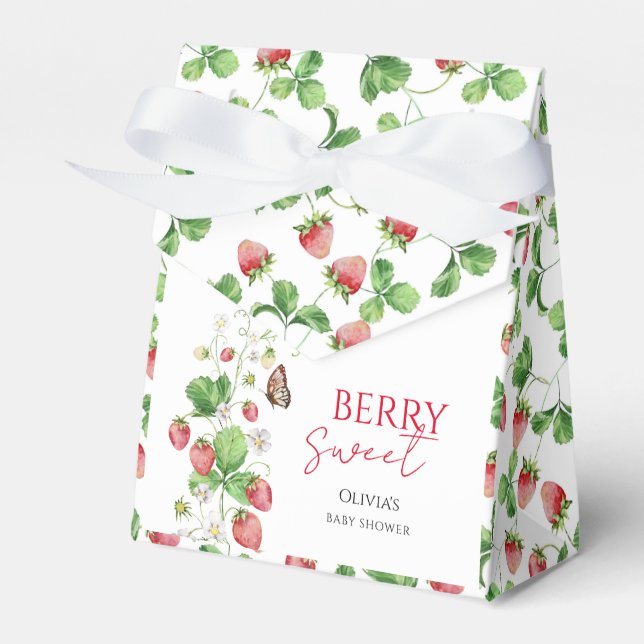 Bärsoet Jordgubbs Baby Shower Presentaskar (Framsidan Sidan)