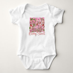 Bärsoet Jordgubbs Trädgård Akvarell Blommor T Shirt