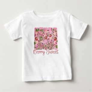 Bärsoet Jordgubbsträdgård Vattenfärg Blommor T Shirt