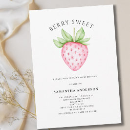 Bärsoet Rosa Jordgubbsflicka Bebisens Hemkomstfira Inbjudningar