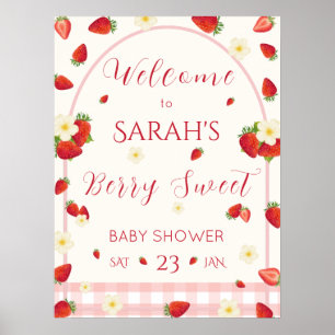 Bärsoß Blåbärs Baby Shower Välkomstaffisch Poster