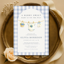 Bärsoß Blåbärs Klädstreck Baby Shower