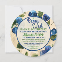 Bärsoß blåbärstema Baby Shower