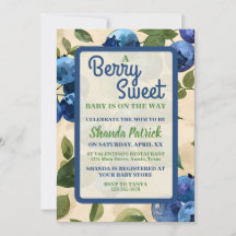 Bärsoß blåbärstema Baby Shower
