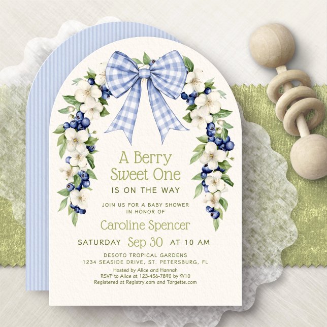 Bärsoß Blåbärsvalvet Baby Shower Inbjudningar (Skapare uppladdad)