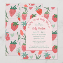 Bärsoß Jordgubbs Baby Shower Design