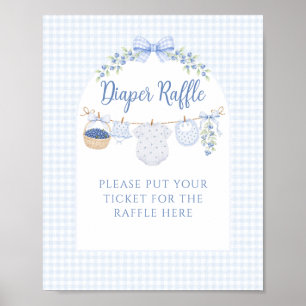 Bärsoß pojke blåbär Babyshower blöja Poster