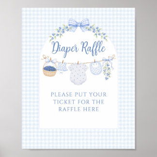 Bärsoß pojke blåbär Babyshower blöja Poster