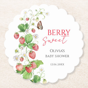 Bärsoß Söt Jordgubbs Baby Shower Underlägg Papper