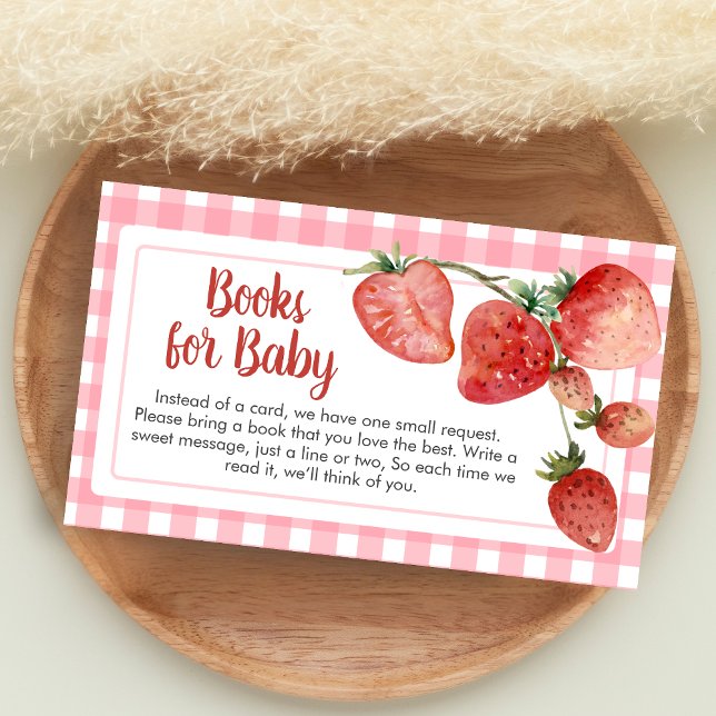 Bärsoß Strålande Jordgubb Baby Shower Böcker för B Tilläggskort (Strawberry Baby Shower Books for Baby)