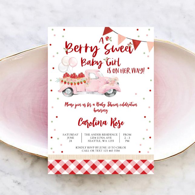 Bärsöt Babyflicka Bebisdus Invitation Inbjudningar (Skapare uppladdad)