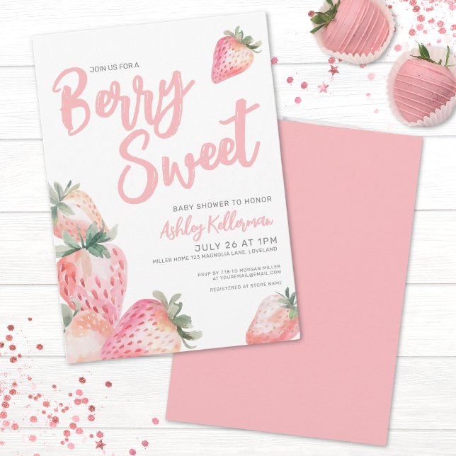 Bärsöt Bebis-fest Inbjudningar (Berry Sweet Baby Shower Invitation)