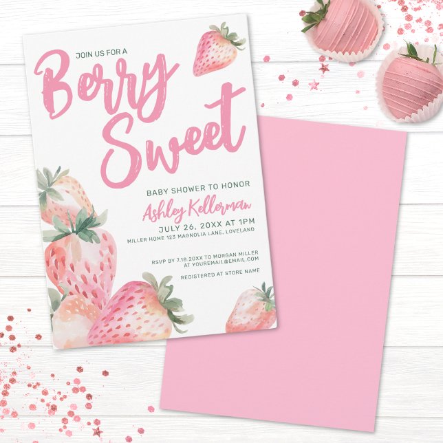 Bärsöt Bebis-fest Inbjudningar (Berry Sweet Baby Shower Invitation)
