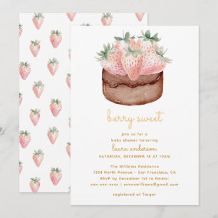 Bärsöt Jordgubbsmuffins Baby Shower Inbjudningar