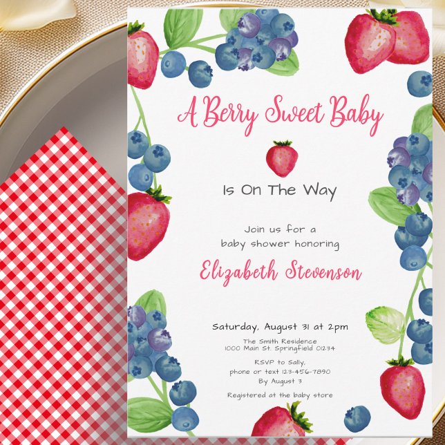 Bärsöt röd och blå baby shower-inbjudan inbjudningar (Skapare uppladdad)