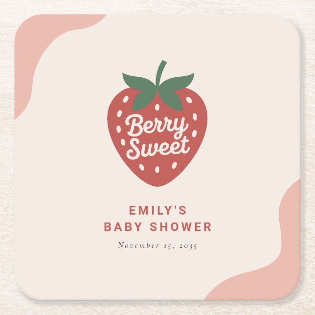 Bärsöt Söt Bebis Babyshower Underlägg Papper Kvadrat (Framsidan)