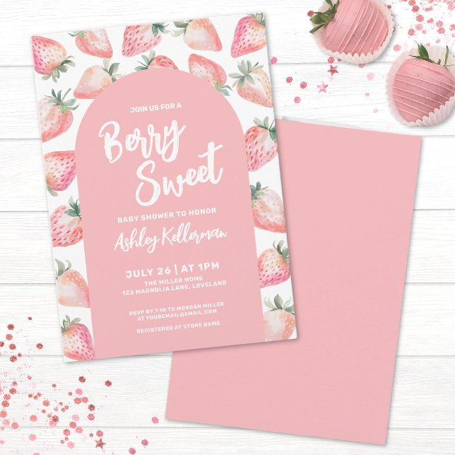 Bärsött babyfirande inbjudningar (Berry Sweet Baby Shower Invitation)