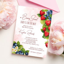 Bärsött blåbärs-jordgubbs-baby shower