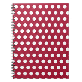 Bärsröd vit prickmönsterdesign anteckningsbok