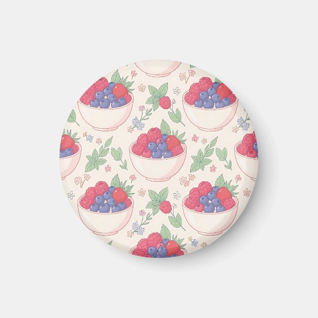 Bärsskål Muster Pastell Magnet (Framsidan)