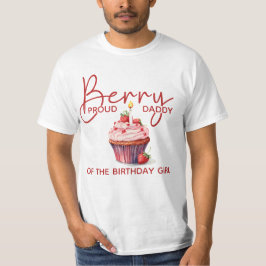 Bärstolt pappa Jordgubbs Cupcake 1-årsdag T Shirt
