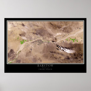 Barstow California från Space Satellite Karta Poster