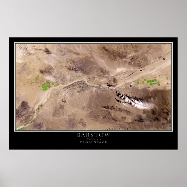 Barstow California från Space Satellite Karta Poster (Framsidan)