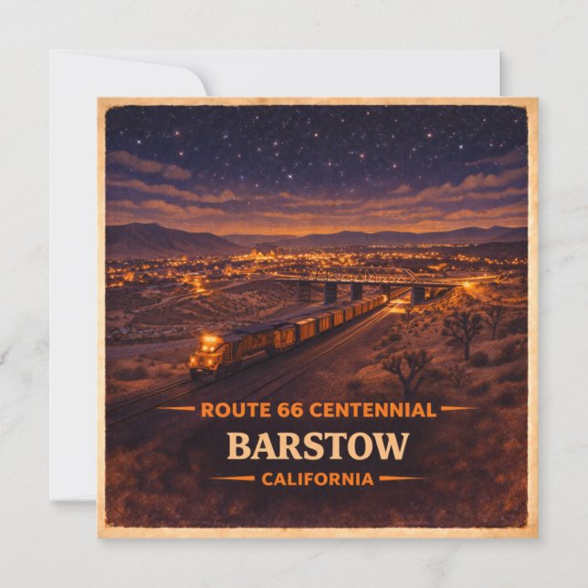 Barstow Centennial Desert Train Glow Kort (Framsida)