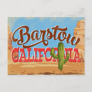 Barstow Kalifornien Tecknad Öken Retro Resa Vykort