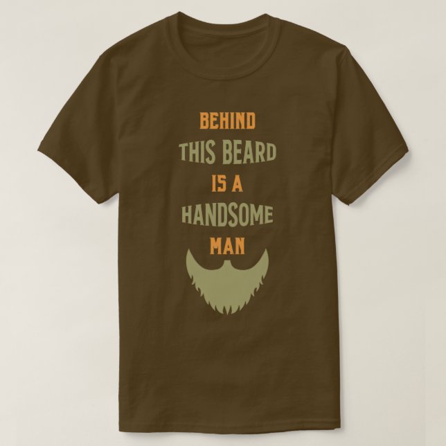 Bart Behind Beard är en handsome Man T Shirt (Design framsida)