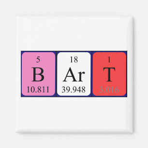 Bart Periodisk bord namn magnet