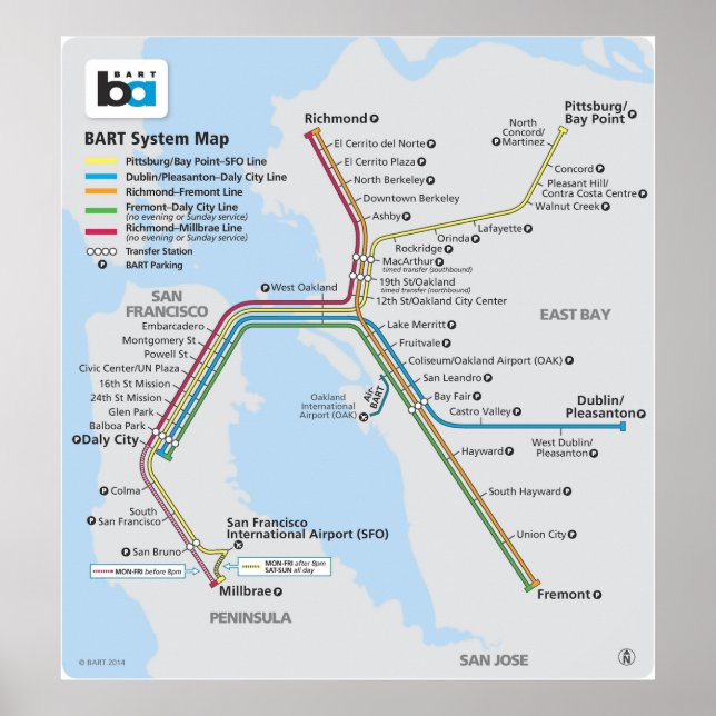 Bart Tågkarta Poster (Framsidan)