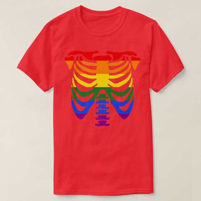 Bårtarmsskelett, homoseual gay pride, Halloween T Shirt (Design framsida)