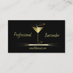 Bartender-affärskort - Guld-klasscertifikat Visitkort