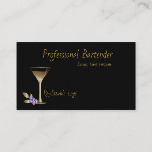 Bartender-affärskort - Guld-klasscertifikat Visitkort