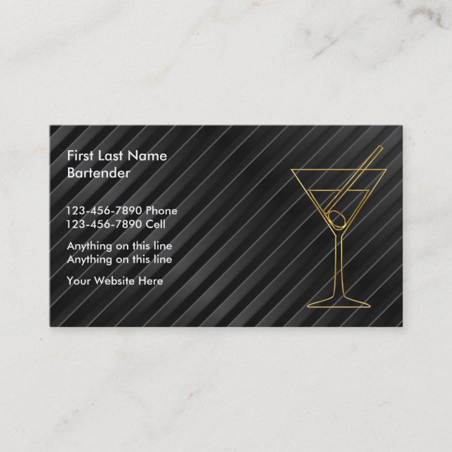 Bartender Affärskort Visitkort (Framsida)