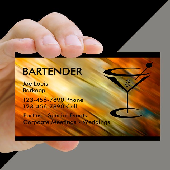 Bartender Affärskort Visitkort (Skapare uppladdad)