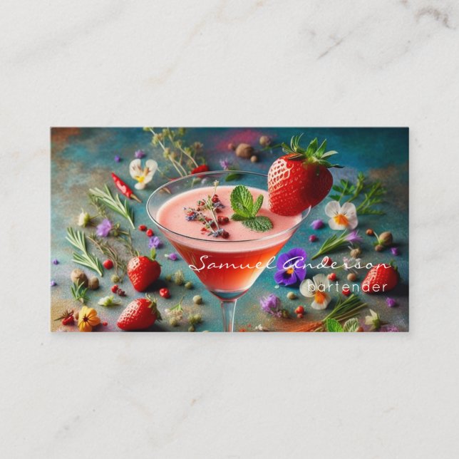 Bartender-Affärskorten Visitkort (Framsida)