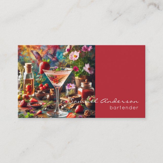 Bartender-Affärskorten Visitkort (Framsida)