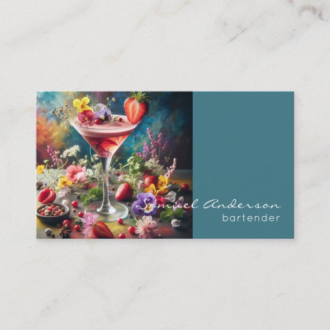 Bartender-Affärskorten Visitkort (Framsida)