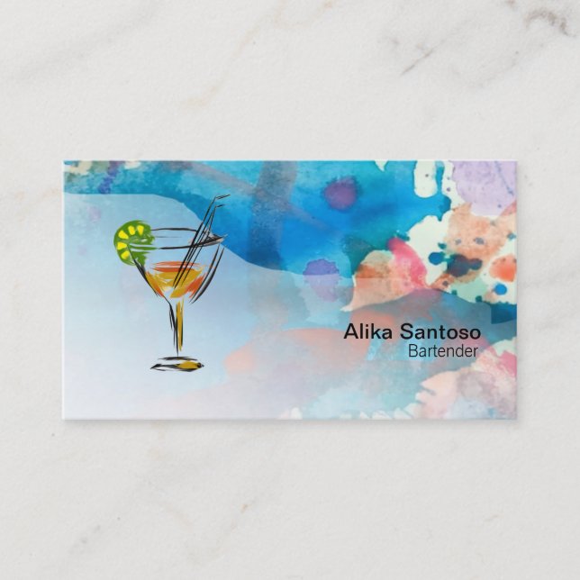 Bartender-Affärskortet Visitkort (Framsida)