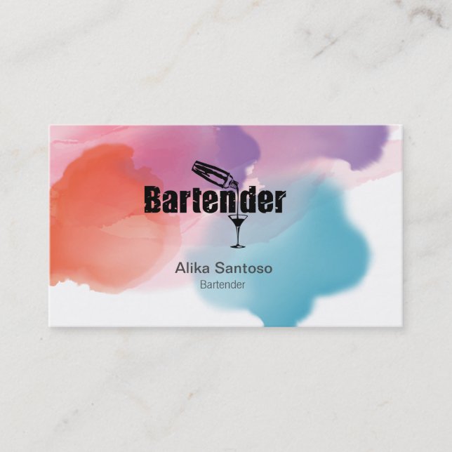 Bartender-Affärskortet Visitkort (Framsida)