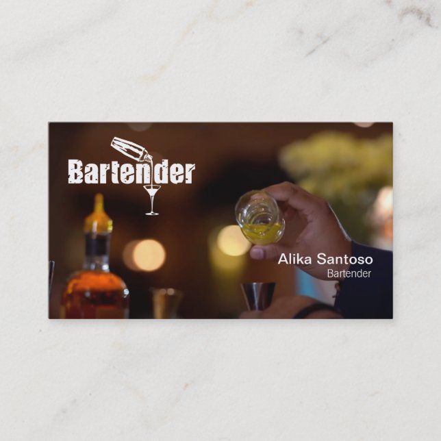 Bartender-Affärskortet Visitkort (Framsida)
