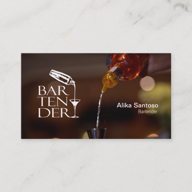 Bartender-Affärskortet Visitkort (Framsida)