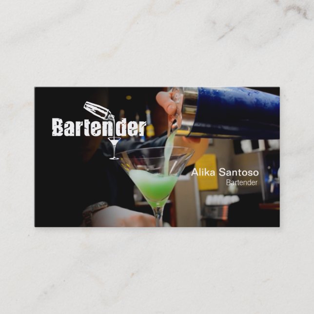 Bartender-Affärskortet Visitkort (Framsida)