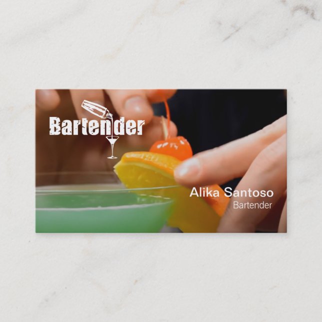 Bartender-Affärskortet Visitkort (Framsida)