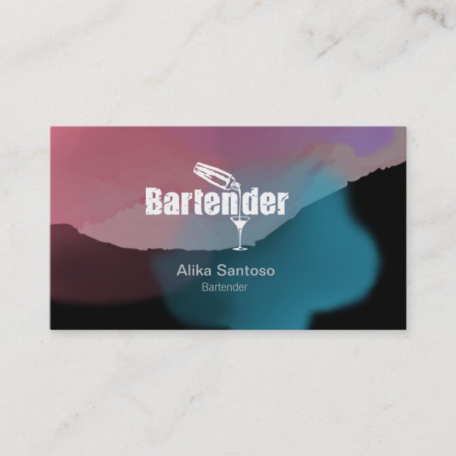 Bartender-Affärskortet Visitkort (Framsida)