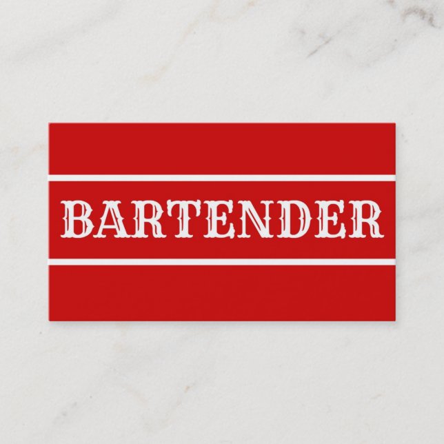 Bartender-Affärskortet Visitkort (Framsida)